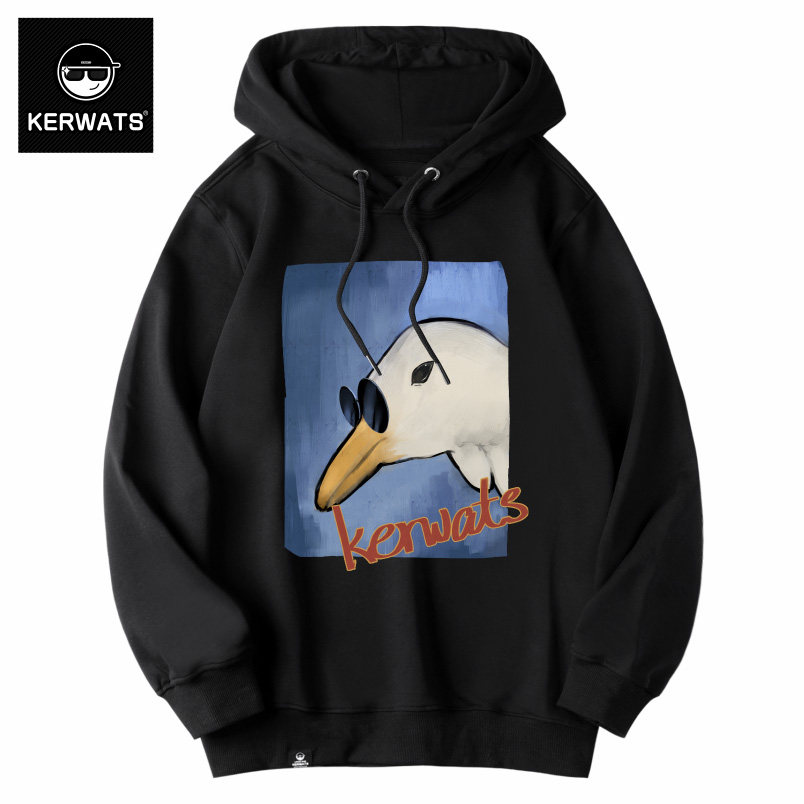 衣男连帽潮牌韩版大码大白印花