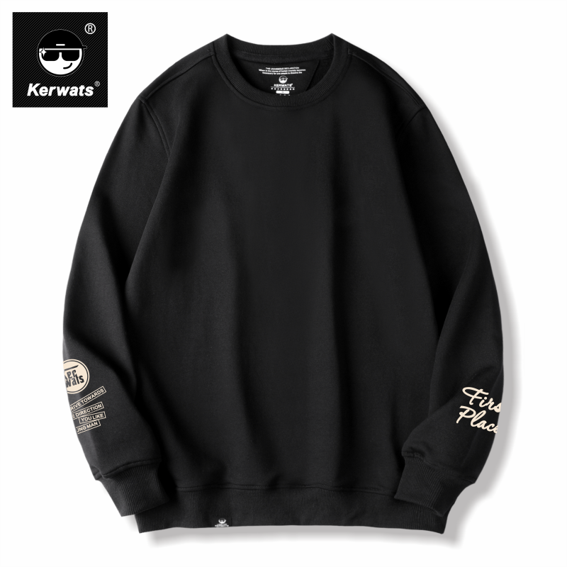 无性别卫衣大码圆领印花情侣