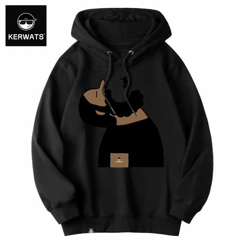 无性别冬款潮牌女连帽卫衣大嘴巴