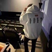 美式 上衣 百搭情侣款 oversize白灰色连帽卫衣外套男2025年秋季 新款