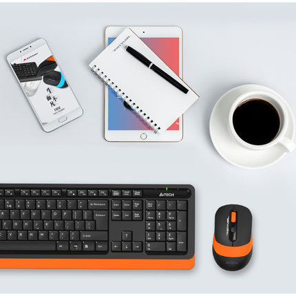 双飞燕无线键盘鼠标套装笔记本台式机办公家用游戏超薄防水FG1010