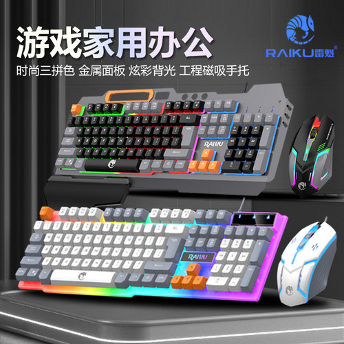 雷魁有线键盘鼠标套装家用游戏