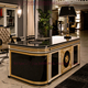 班台家具 宫廷老板桌黑色金箔办公桌西班牙风格 欧式 实木书桌椅法式