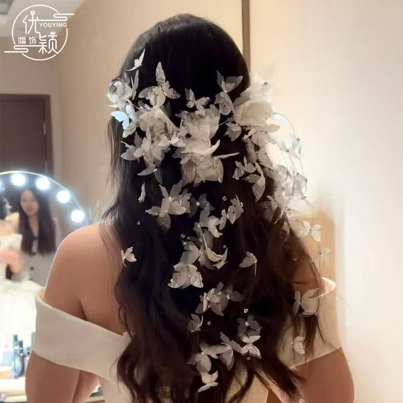 超仙森系蕾丝蝴蝶发夹