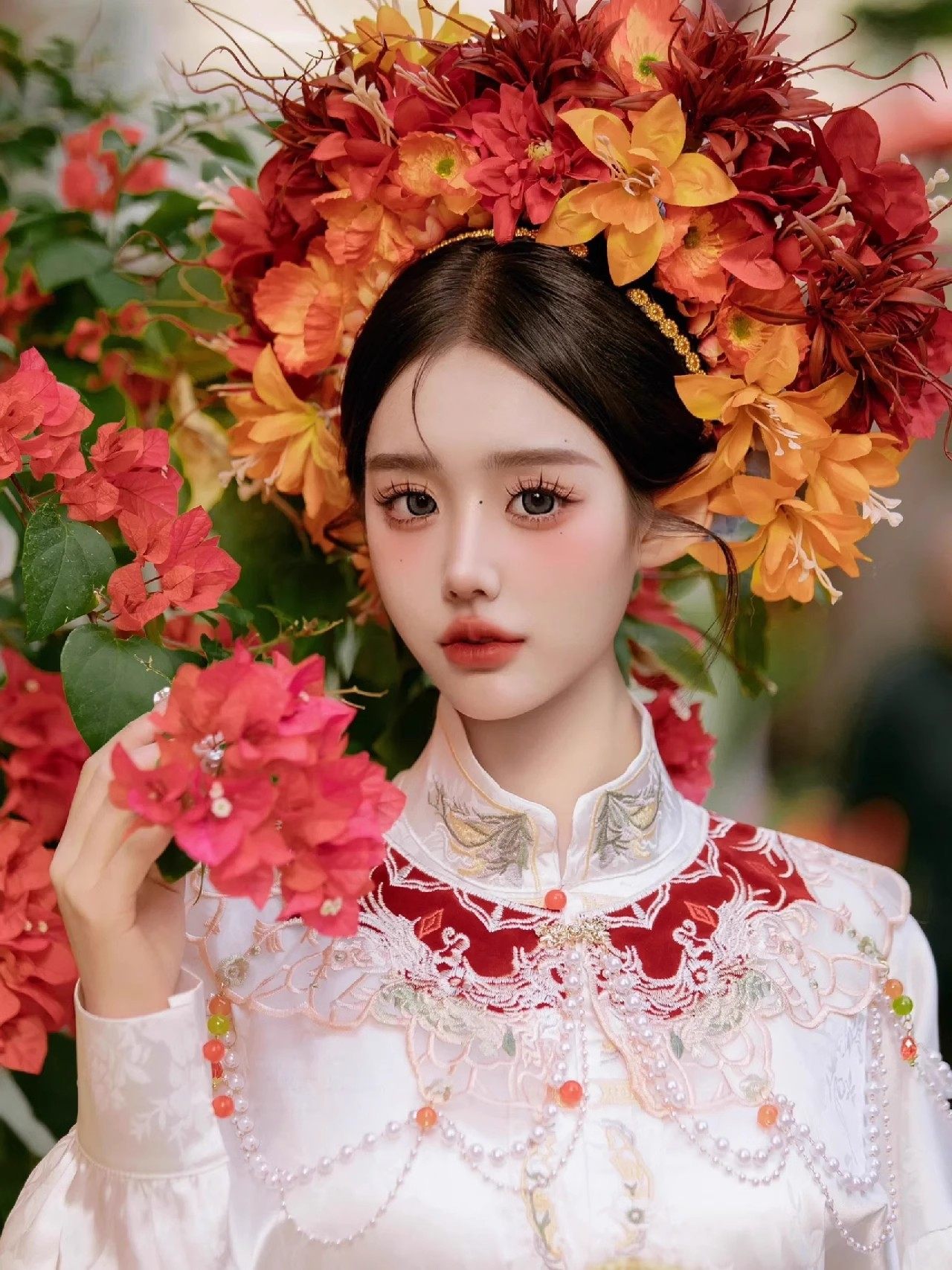 泉州浔埔女头饰双面绢花发箍日常汉服配饰簪花围仙立体高颜值爆款