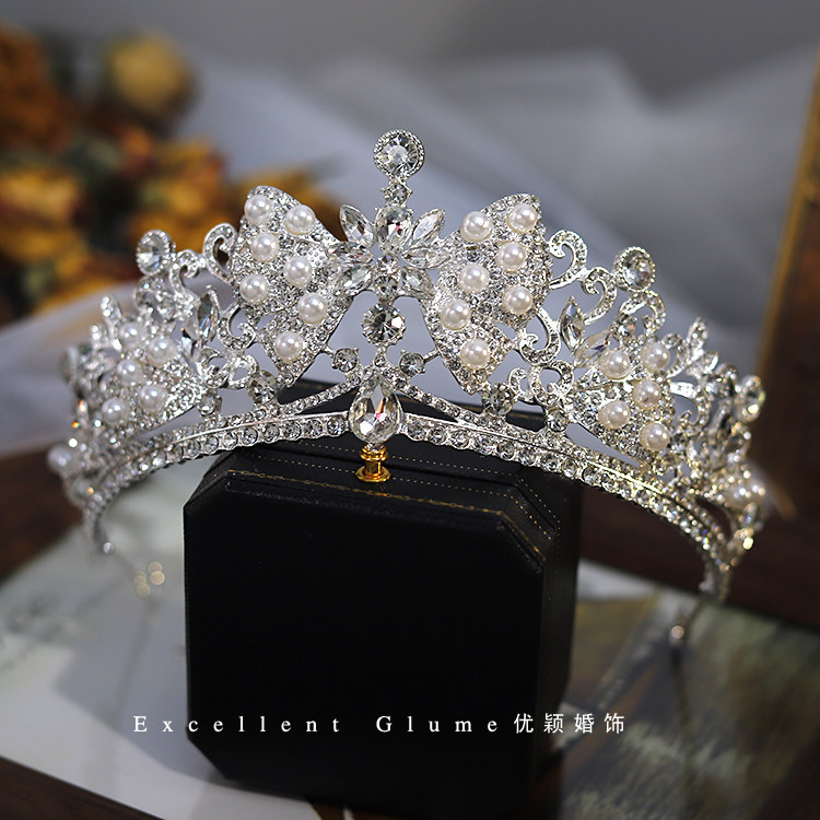 皇冠新娘头饰主婚纱结婚生日公主奢华大气2023新款简约大气水晶仙