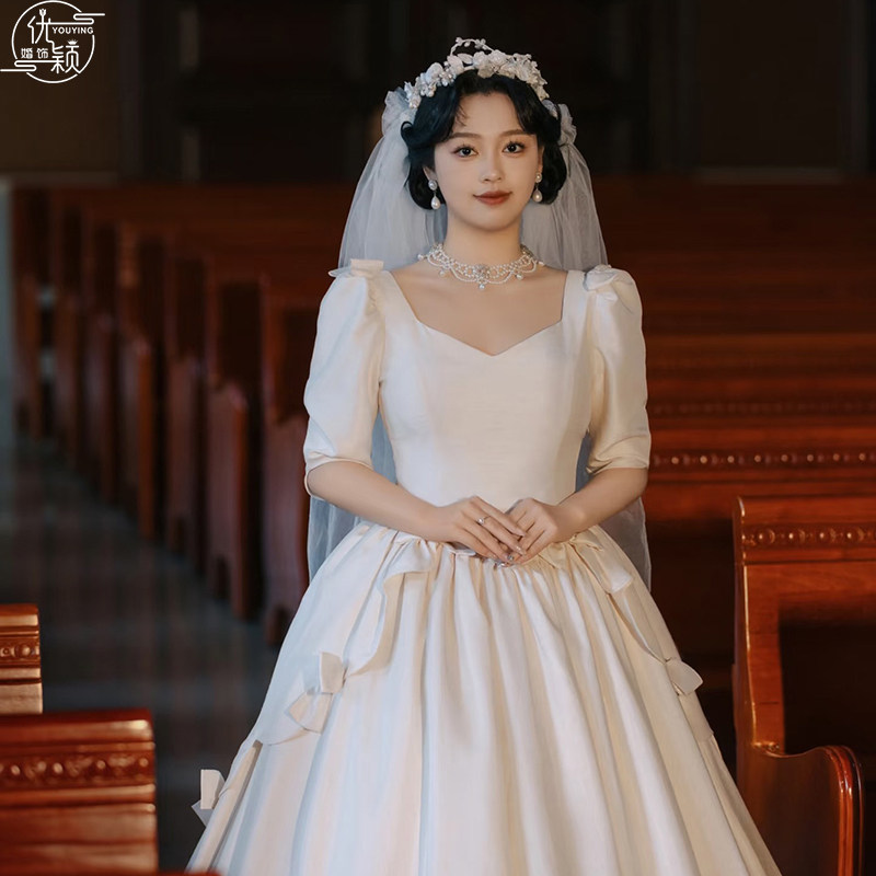 新款原创手工白色森系花瓣发箍新娘结婚仙美婚纱配饰样片旅拍头饰
