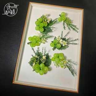 青提夏日葡萄发夹森系头饰少女写真度假配饰新娘造型拍照发饰