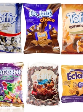 土耳其进口ELVAN TOFFIX太妃糖双重牛奶炼乳焦糖味喜糖软糖