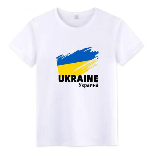 乌克兰运动T恤Ukraine国旗短袖国家旗帜衣服印花夏季半袖体恤宽松
