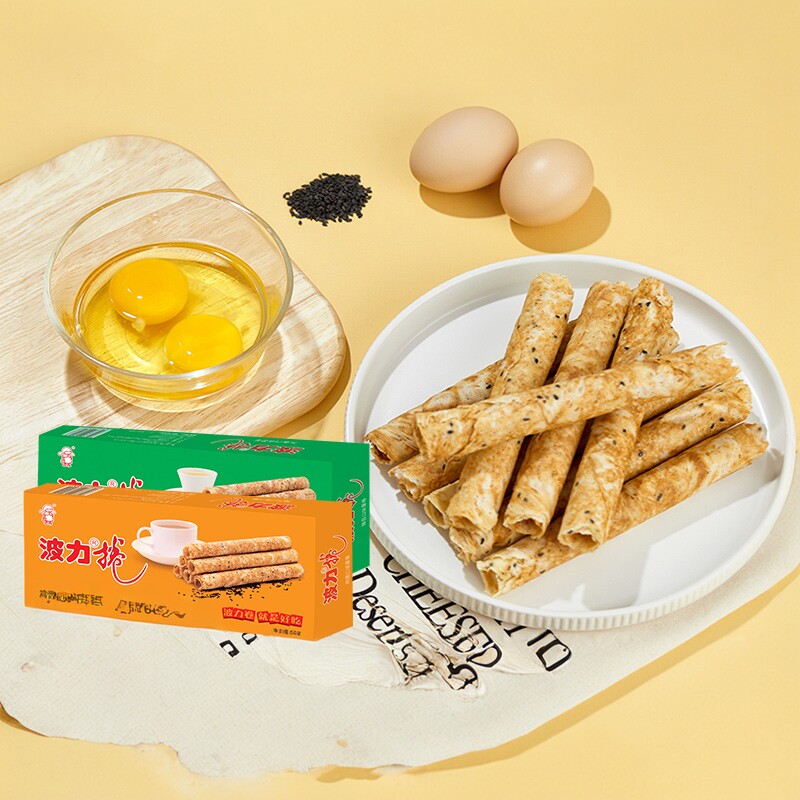 N【波力蛋卷54g】鸡蛋卷海苔卷手工饼干零食小吃糕点点心囤货