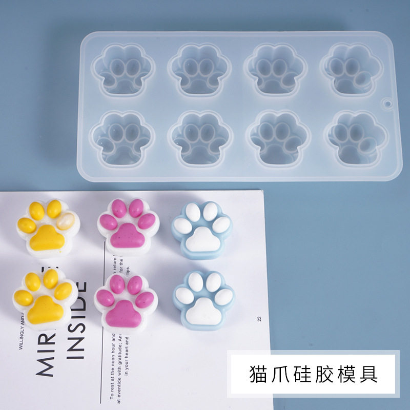 diy水晶滴胶模具八连猫爪模具可