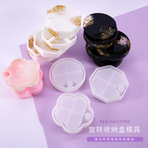 diy滴胶模具多层旋转收纳盒重叠