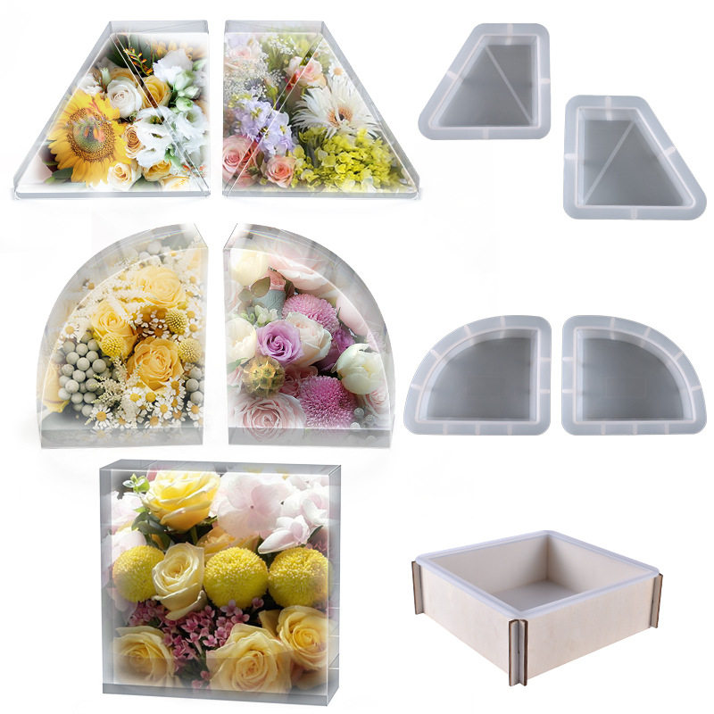 diy水晶滴胶树脂模具梯形扇形正