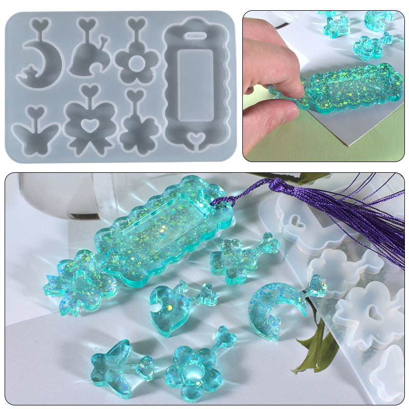 diy水晶滴胶流沙吊坠钥匙扣模具
