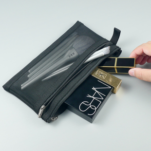 便携旅行随身口红补妆化妆刷收纳包网纱袋气垫粉扑护肤品刷子包小