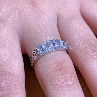 30+女性通勤珠宝白冰透翡翠银戒年会晚宴配饰晋升礼物女上司赠品