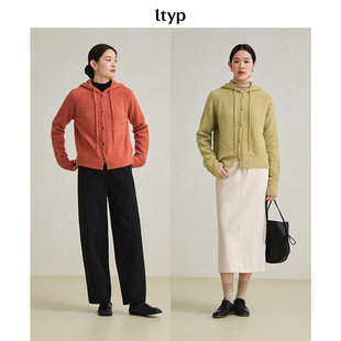 针织外套百搭羊毛衫 羊驼毛连帽开衫 女冬 限量五折 ltyp旅途原品