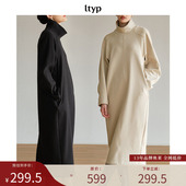 冬季 ltyp旅途原品 限量五折 加绒保暖高领连衣裙文艺百搭中长裙
