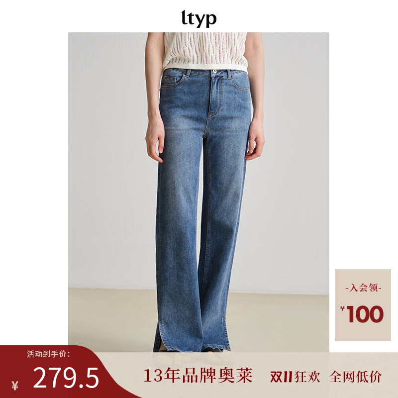 ltyp旅途原品显瘦微喇开叉牛仔裤