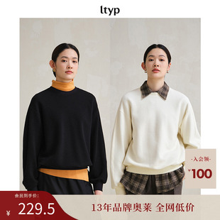 ltyp旅途原品 澳毛棉針織衛衣休閑寬松圓領套頭衛衣女 限量五折