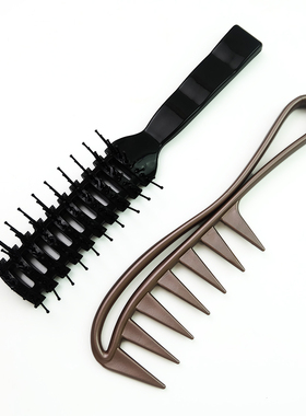 男士头发造型梳子蓬松定发型镂空女卷发梳家用专用大背头排骨梳