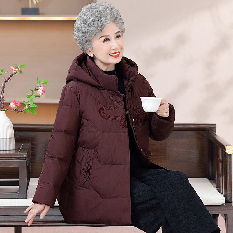 羽绒服中式妈妈中老年2025冬羽绒服