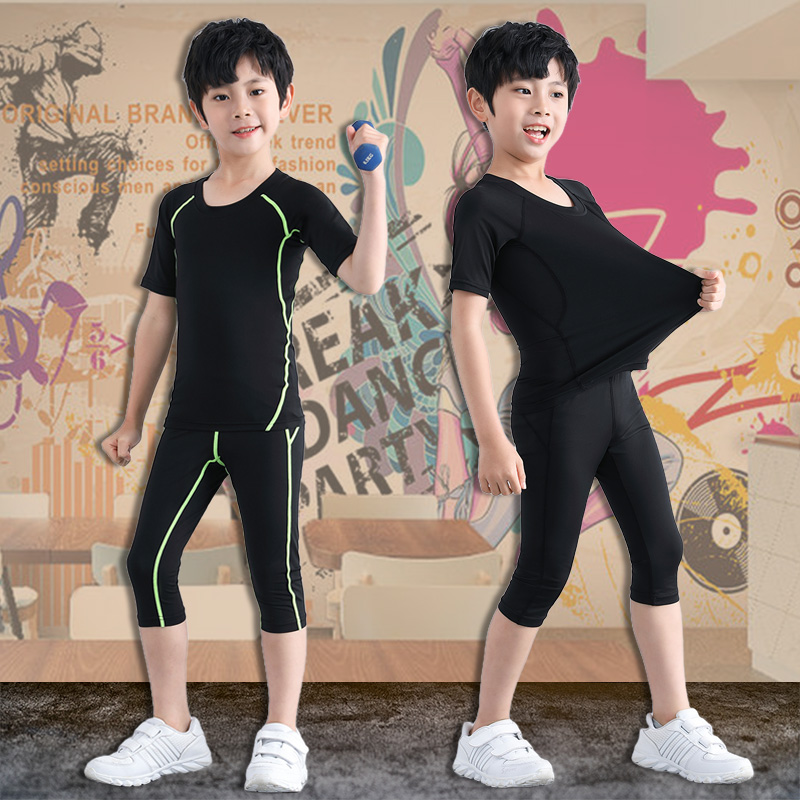 儿童篮球打底紧身衣夏天短袖内搭图片