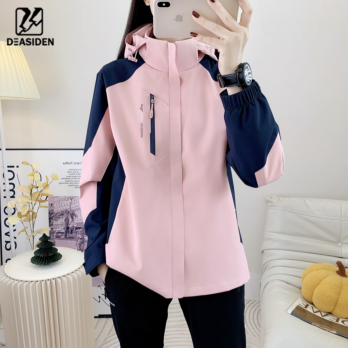 冲锋衣女春秋薄款单层户外防风