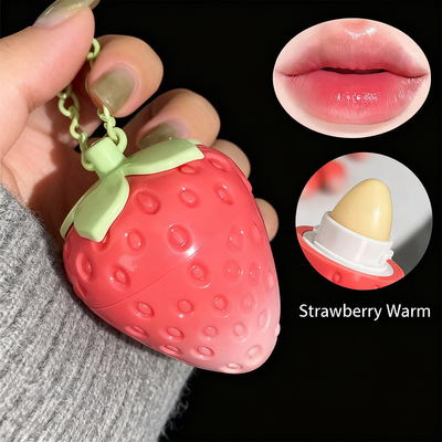 草莓温变唇膏儿童小女孩专用