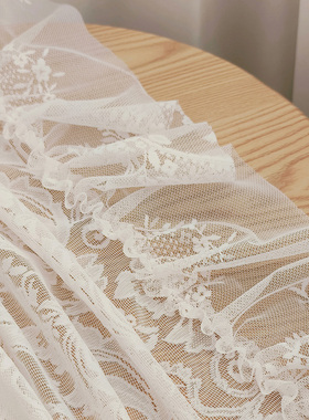 拾光法式白色蕾丝桌布轻奢复古高级感美式桌布田园厂方形茶几盖巾