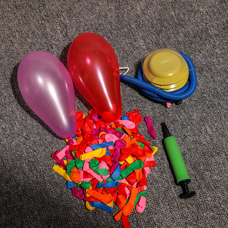 5寸加厚打靶小号欢乐气球脚踩气球仗汽球爱华磨砂灌水球快速注水