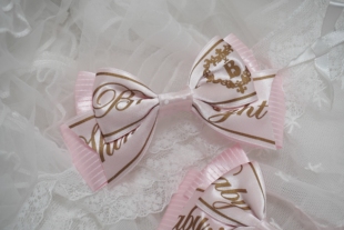 【垂耳汪】原创Lolita粉色sbw手作蝴蝶结兔熊蕾丝发鞋夹百搭baby