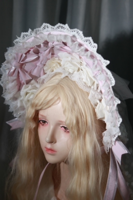 【垂耳汪】原创Lolita手作华丽bnt花嫁圣诞G头纱小物帽子茶会头饰