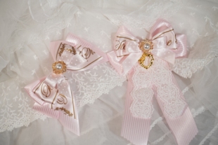 【垂耳汪】原创Lolita手作日产丝带sbw粉白baby蝴蝶结日常发夹