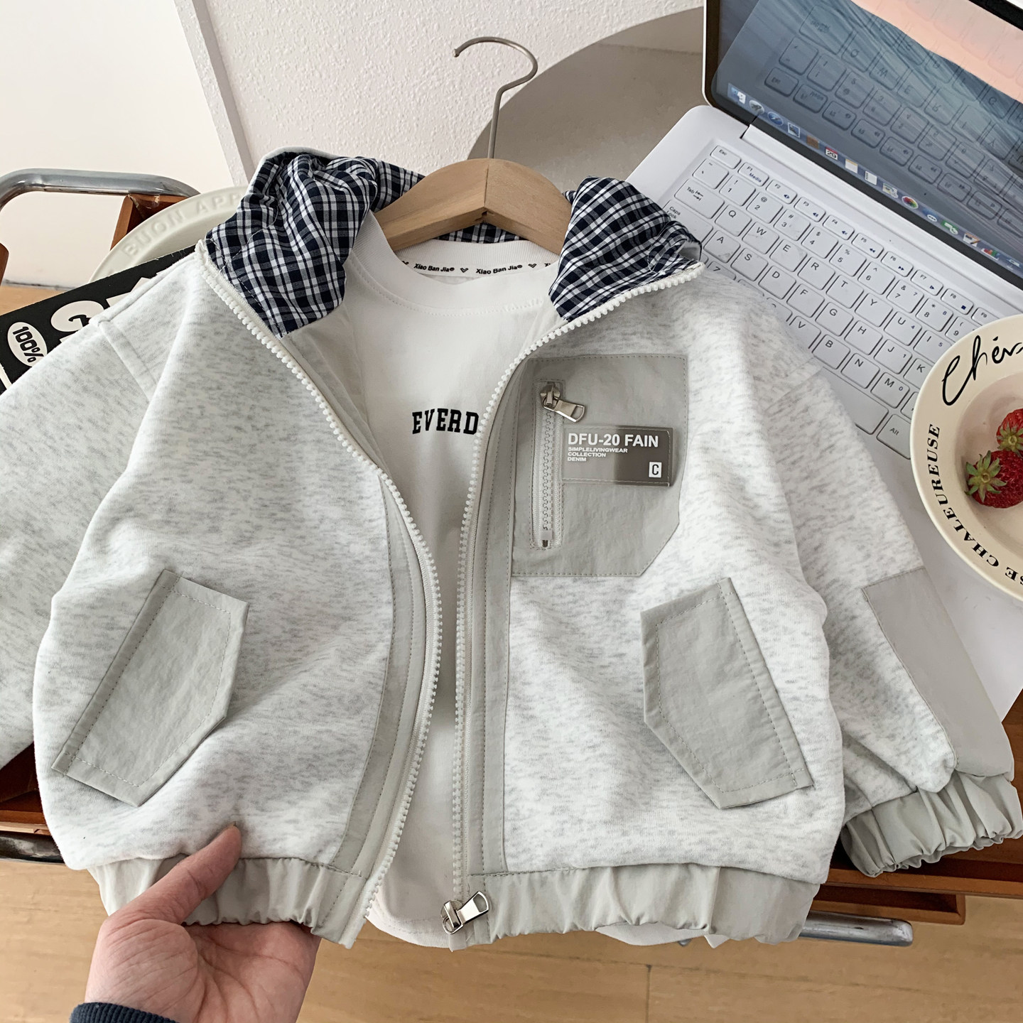 男童春秋连帽卫衣2026新款儿童韩版开衫卫衣夹克宝宝春装帽衫洋气