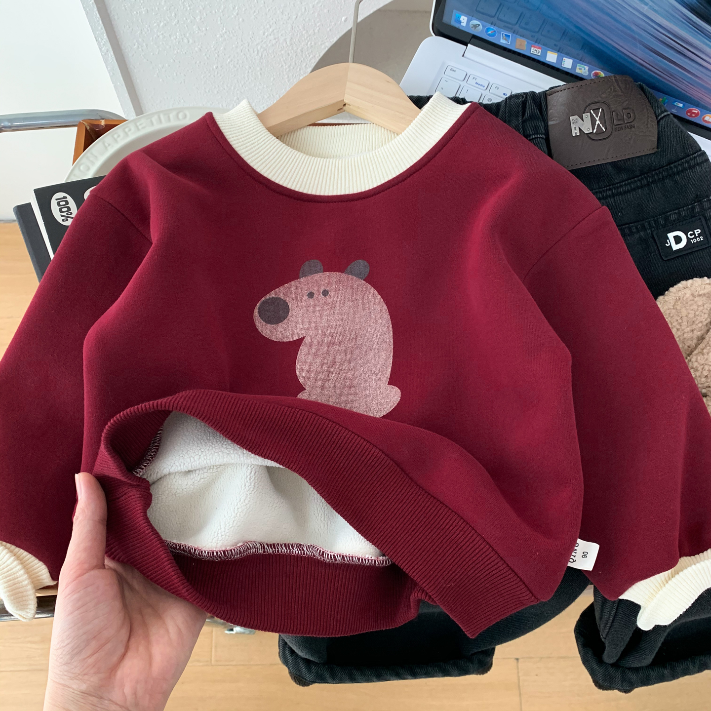 男童加绒卫衣2025新款儿童冬装