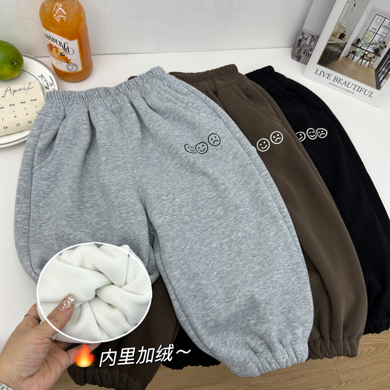 中小童秋冬长裤韩版加绒卫裤