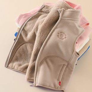 初高中生校服内搭马甲加绒加厚摇粒绒马夹保暖男女童外穿背心冬季
