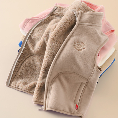 初高中生校服内搭马甲加绒加厚摇粒绒马夹保暖男女童外穿背心冬季