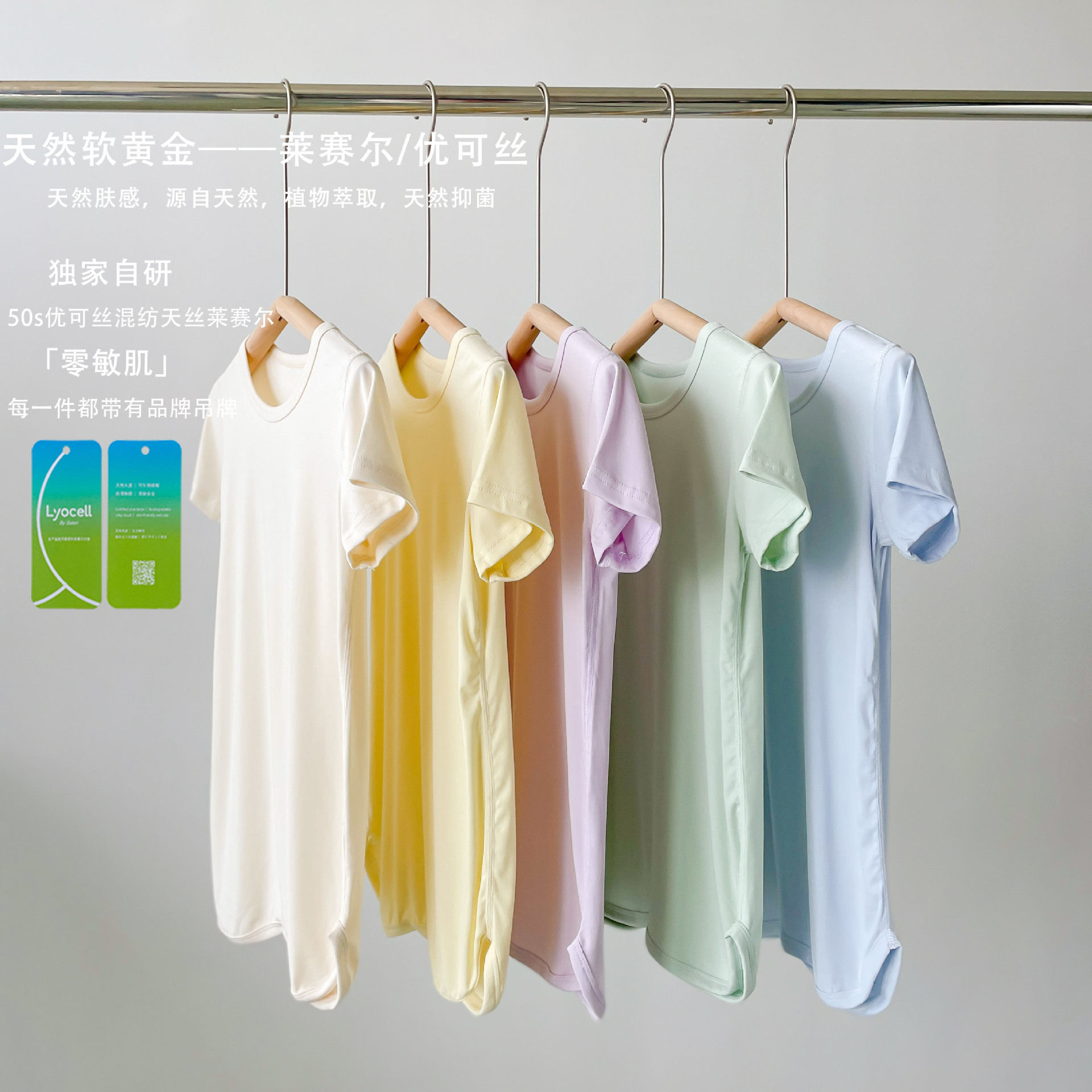 莫代尔男女童睡裙子护肚夏季儿童短袖家居服睡衣中大童空调服睡袋