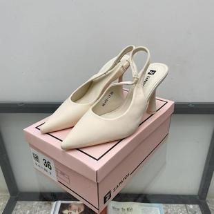外貿(mào)女鞋 2025新款 包頭 沙灘鞋 女細(xì)跟交叉帶羅馬鞋 時尚 百搭休閑涼鞋