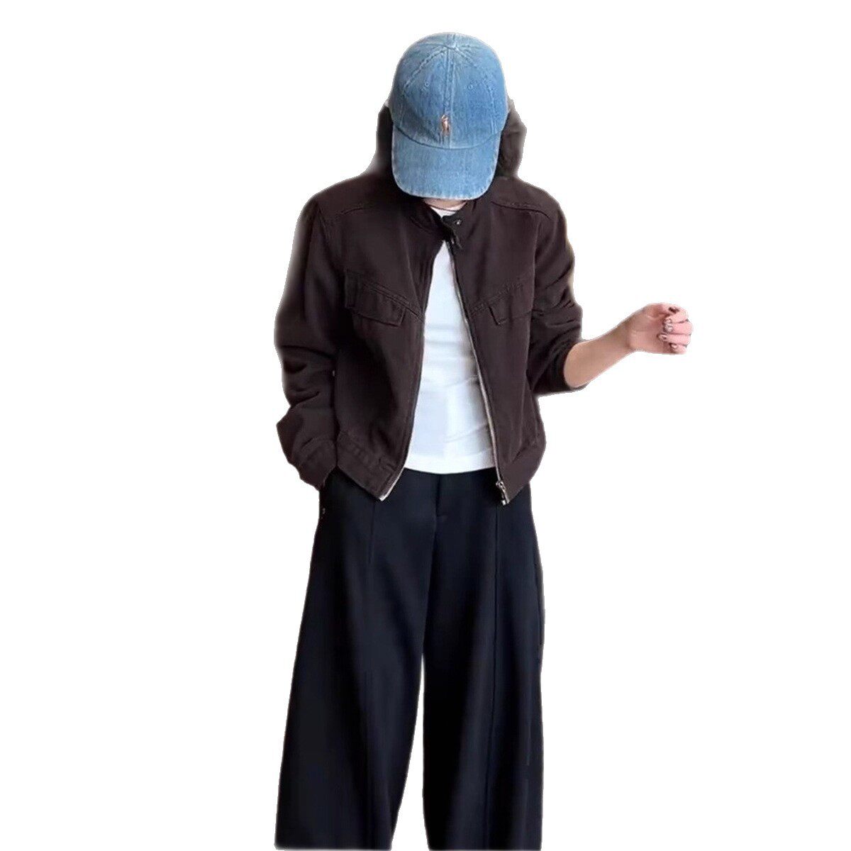 立领短款水洗牛仔外套女2025秋季新款韩系休闲百搭棒球服夹克上衣