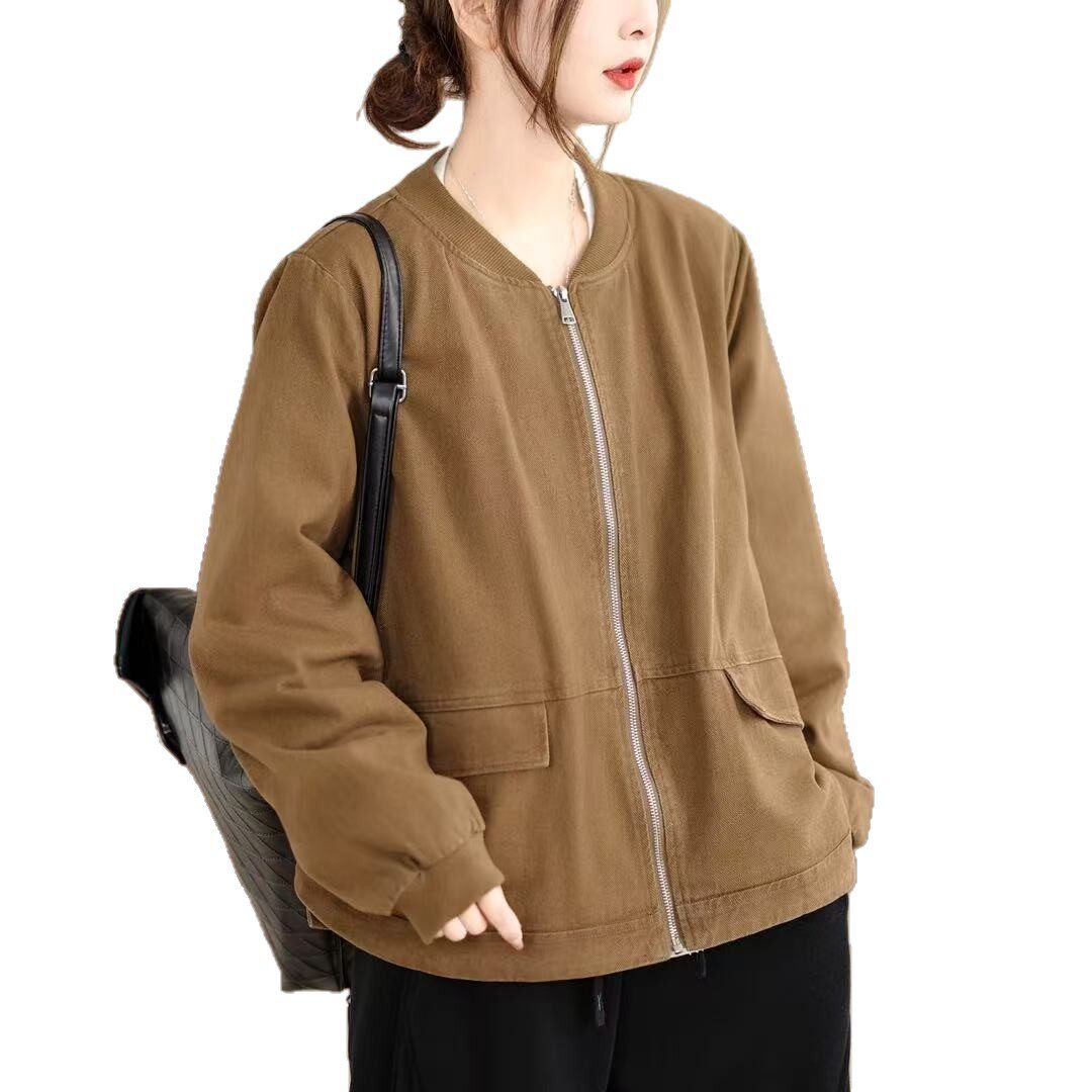 立领棒球服女外套2026春季新款韩版学院风宽松休闲韩版外套长袖