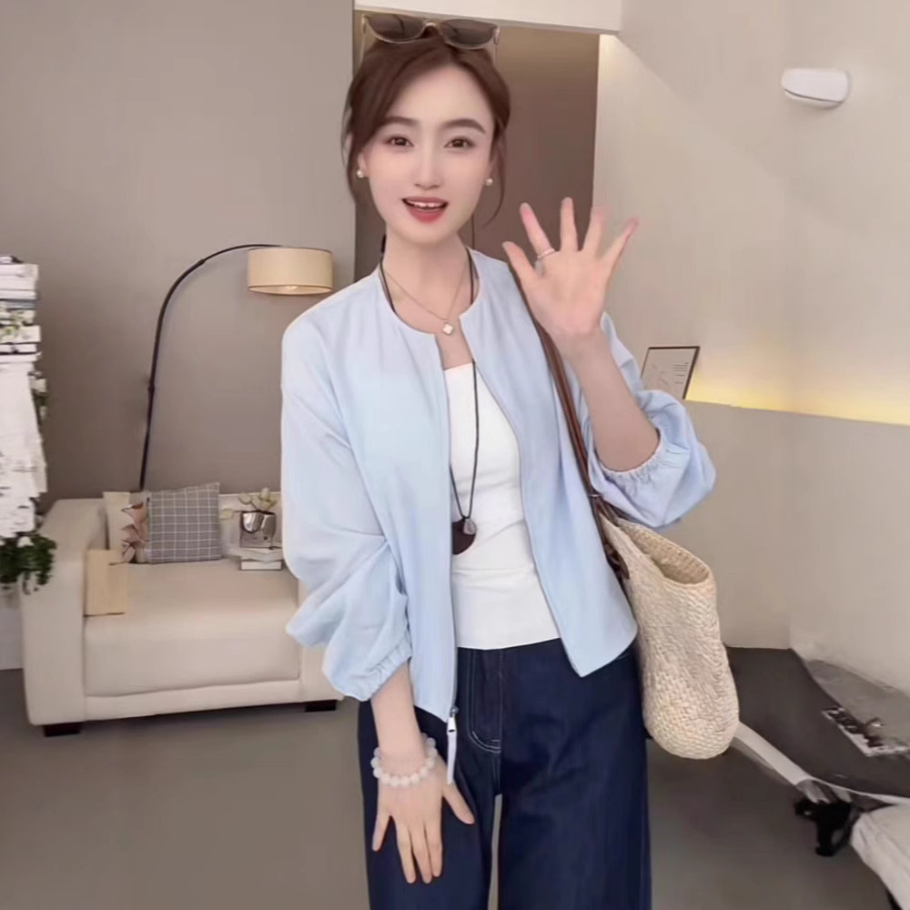 休闲宽松薄款防晒服短外套女2025春夏新款小个子百搭超好看上衣
