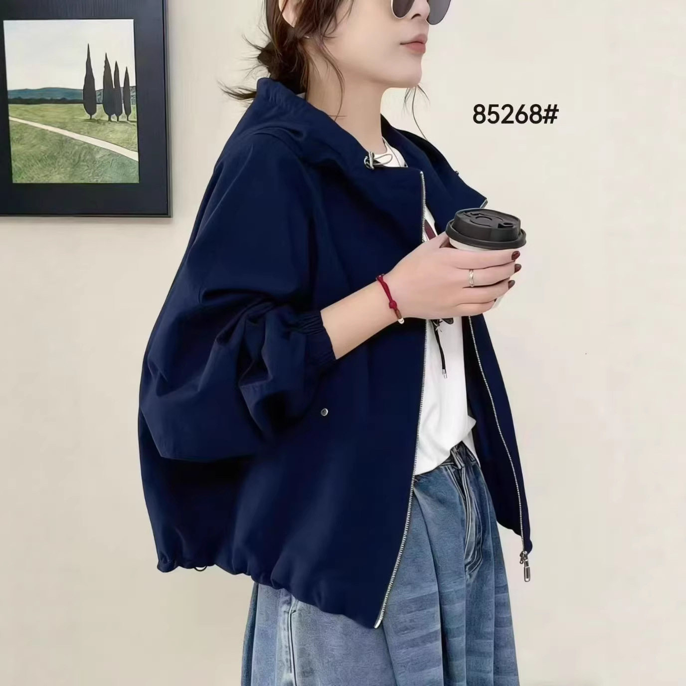 2026年春款外套女连帽学院风宽松休闲韩版学院风夹克新款上衣外套