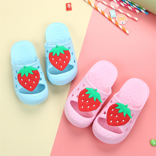 儿童拖鞋夏女童草莓小孩软底宝宝包头凉拖鞋时尚外穿韩版防滑鞋男
