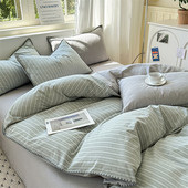 被套单件全棉水洗棉纯棉被罩230x230定制定做248x248学生宿舍条纹