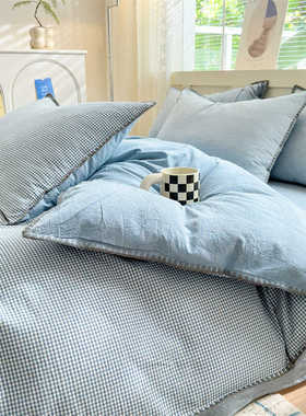 a类母婴级全棉水洗棉四件套纯棉定制尺寸加大248x248被套床笠床上