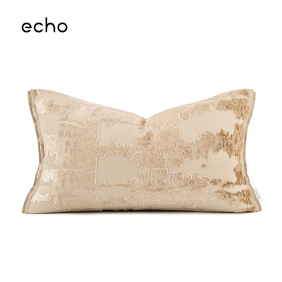echo法式轻奢样板间香槟金米色波浪进口割绒奢华别墅沙发抱枕腰枕